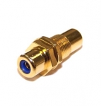 Gold Plated RCA to RCA Bulkhead Connector, Blue