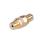 Gold Plated RCA to RCA Bulkhead Connector, White