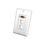 S-VGA Wall Plate Insert with Dual Keystone Openings (White)