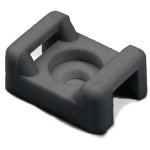 Screw Down Saddle Mount For Tie Wraps, BLACK, 100/Pack