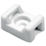 Screw down saddle mount for tie wraps, WHITE, 100/Pack