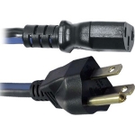 Power Cord, IEC, 12" Twisted, BLUE