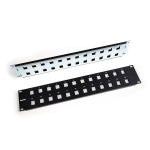 48-port Unloaded Patch Panel, 2U, 19" with rear cable manager